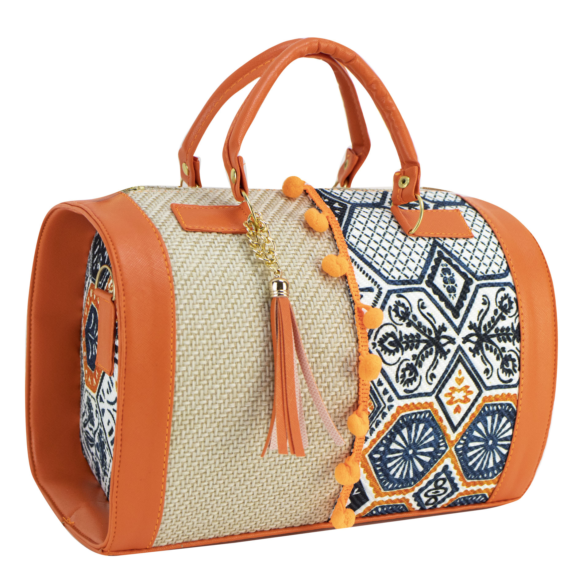 Foto 3 pulgar | Bolso Para Dama Naranja Yute Poligono Textil/sintetico Cohetzal Nueva Imagen