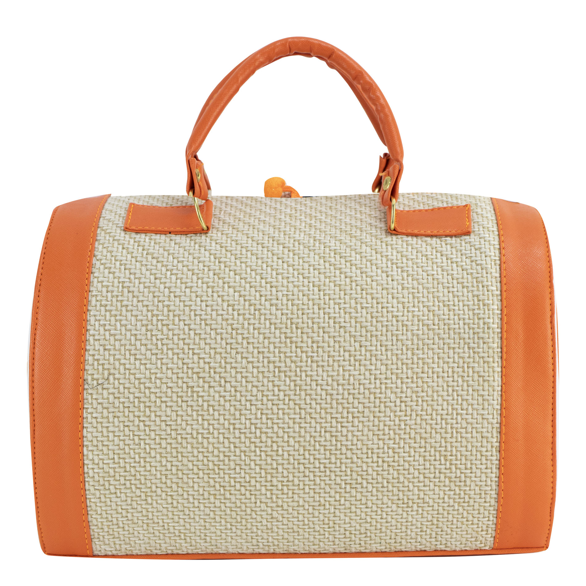 Foto 4 pulgar | Bolso Para Dama Naranja Yute Poligono Textil/sintetico Cohetzal Nueva Imagen