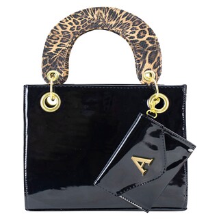 Foto 1 | Bolso Para Dama Negro Charol Chita Café Sintetico Aranza Nueva Imagen