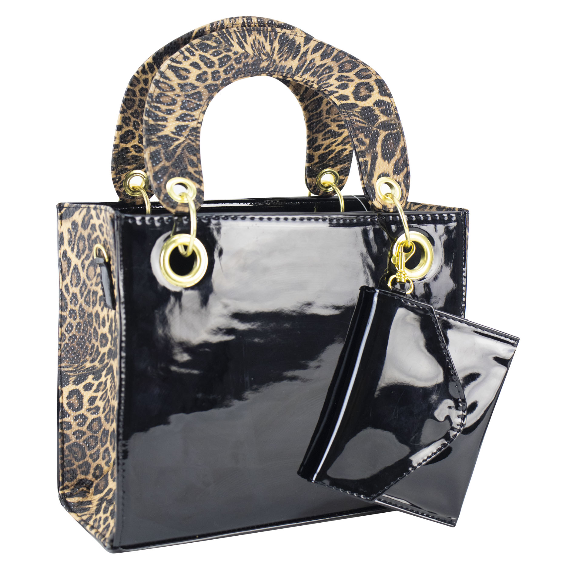 Foto 2 | Bolso Para Dama Negro Charol Chita Café Sintetico Aranza Nueva Imagen