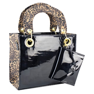 Foto 2 | Bolso Para Dama Negro Charol Chita Café Sintetico Aranza Nueva Imagen