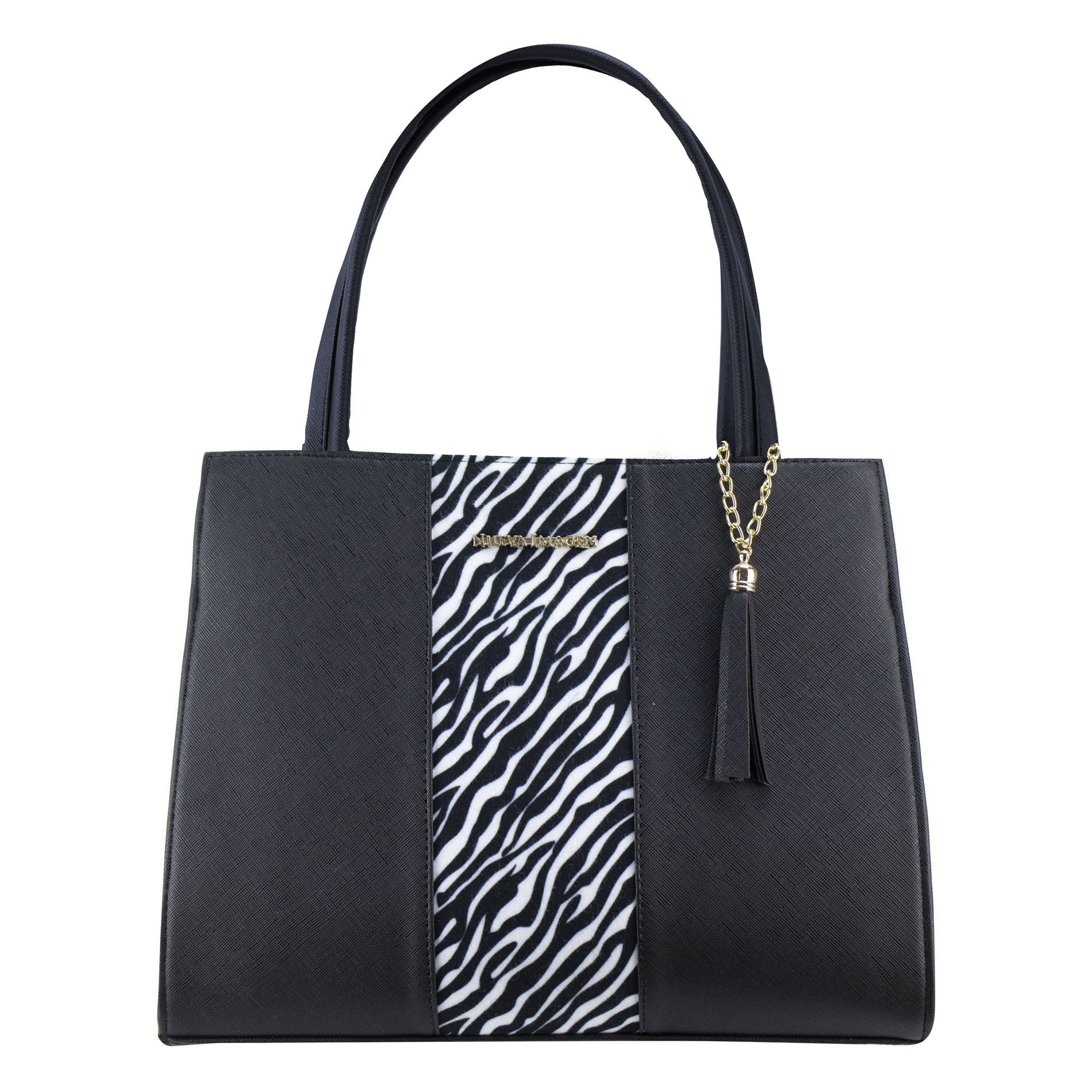 Foto 1 | Bolso Para Dama Negro Cebra Sintetico Irazu Nueva Imagen