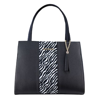 Foto 1 | Bolso Para Dama Negro Cebra Sintetico Irazu Nueva Imagen