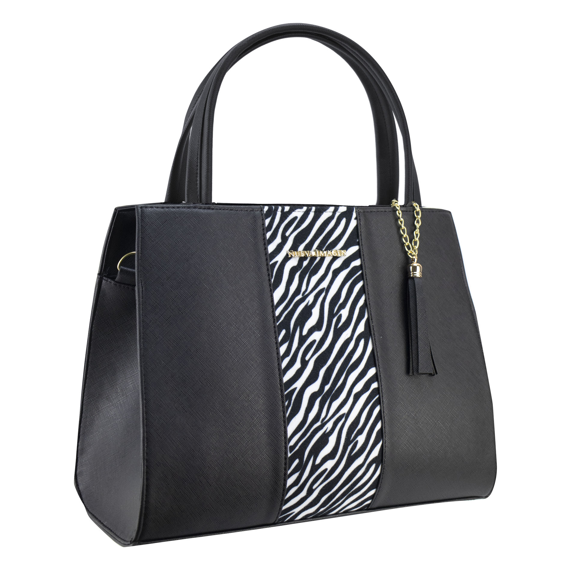 Foto 2 | Bolso Para Dama Negro Cebra Sintetico Irazu Nueva Imagen