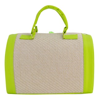 Foto 3 | Bolso Para Dama Verde Manzana Yute Floral Textil/sintetico Cohetzal Nueva Imagen