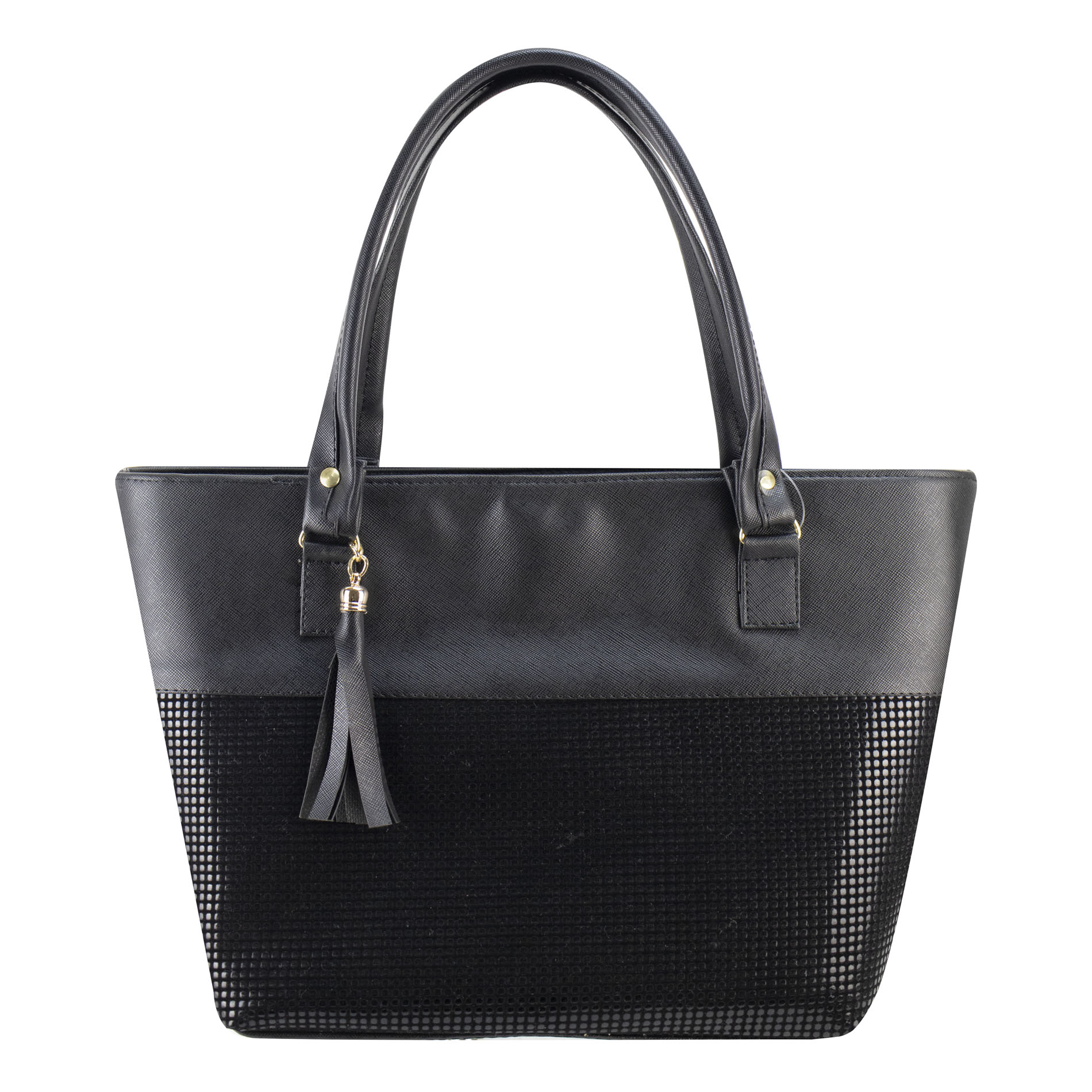 Foto 1 | Bolso Para Dama Negro Cuadri Sintetico Elba Nueva Imagen