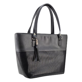 Foto 2 | Bolso Para Dama Negro Cuadri Sintetico Elba Nueva Imagen
