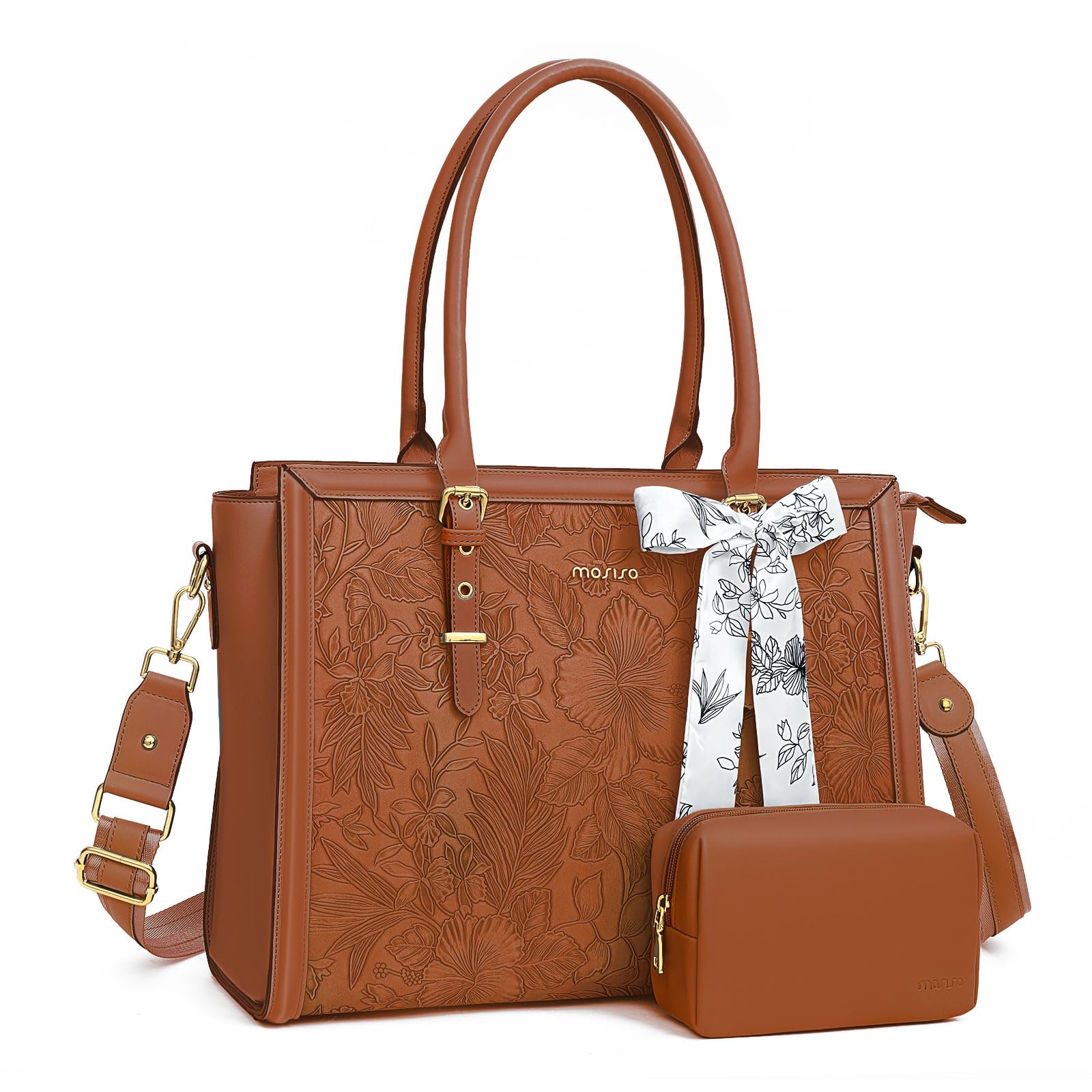 Foto 1 | Bolsa Mosiso Para Portátil, Piel Sintética, 17 A 17,3 Pulgadas, Para Mujer, Color Marrón - Venta Internacional.