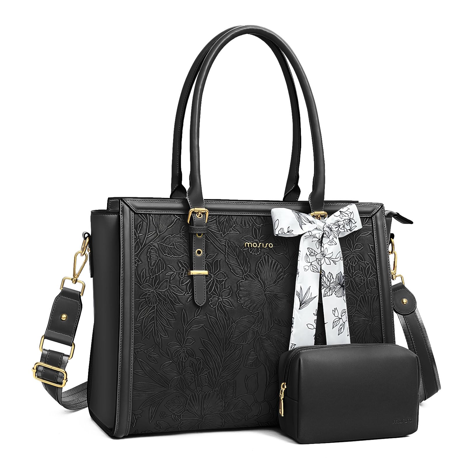 Foto 1 | Bolsa Mosiso Para Ordenador Portátil, Piel Sintética, 17-17,3 Pulgadas, Para Mujer, Color Negro - Venta Internacional.