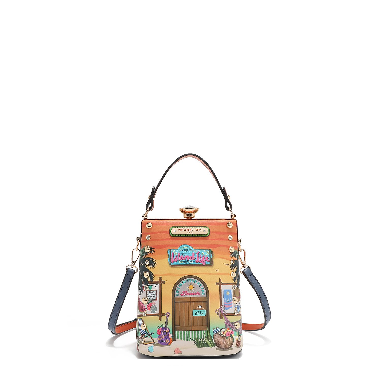 Foto 2 pulgar | Bolsa De Mano Nicole Lee Estampada Sun & Sand