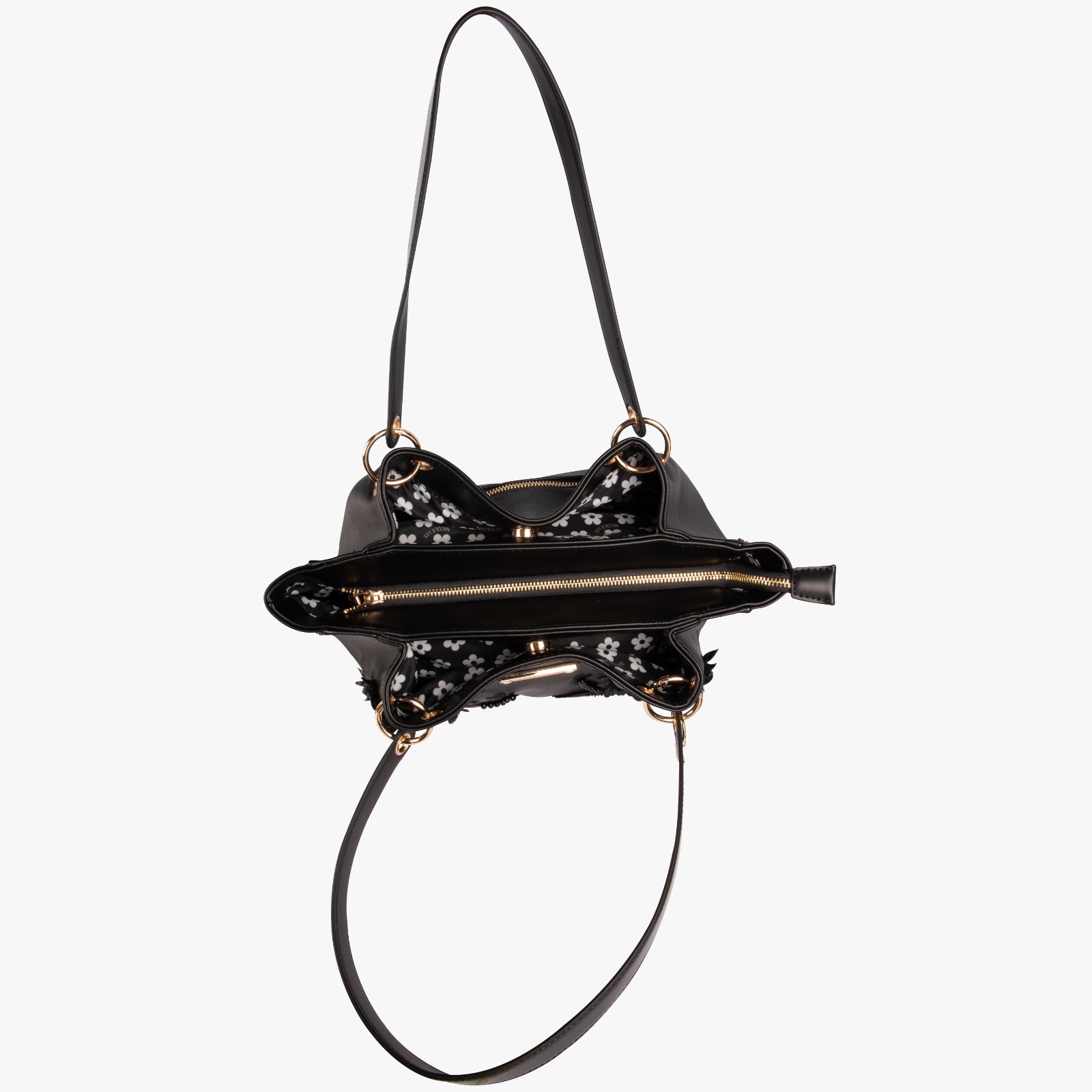 Foto 5 pulgar | Bolsa Satchel Marca Nicole Lee Con Decoración Y Chaquiras Negro