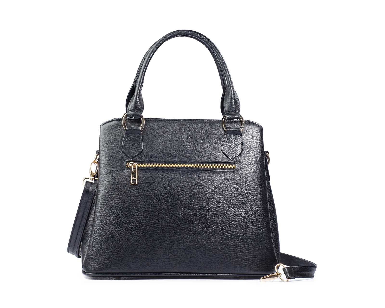 Foto 3 pulgar | Bolso Satchel A Ángelozano De Piel Vacuna Con Charol Grabado Tipo Cocodrilo, Color Negro, Modelo Lourdes