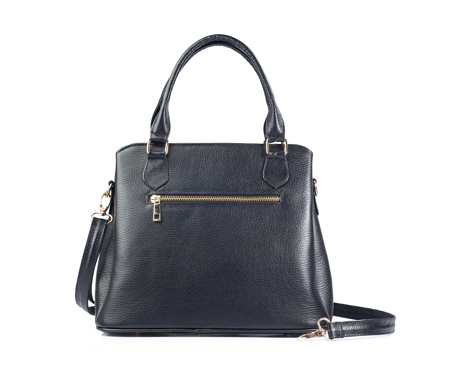 Foto 2 | Bolso Satchel A Ángelozano De Piel Vacuna Con Grabado Tipo Cincelado, Color Negro, Modelo Lourdes
