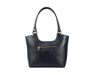 Foto 2 | Bolso Tote A Ángelozano De Piel Vacuna Con Telar Artesanal, Color Negro, Modelo Graciela