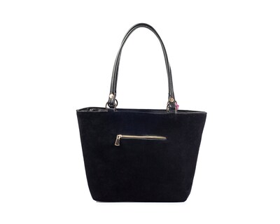 Foto 4 | Bolso Tote A Ángelozano De Piel Vacuna Con Telar Artesanal, Color Negro, Modelo Florentinagraciela
