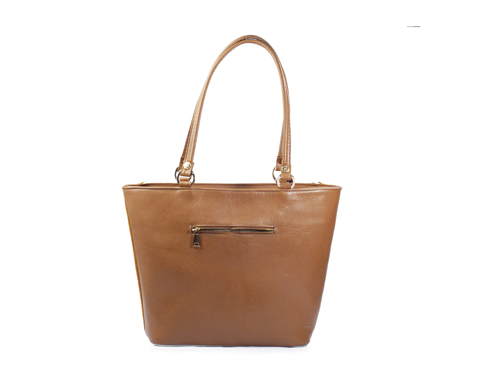 Foto 2 | Bolso Tote A Ángelozano De Piel Vacuna Con Piel Grabada, Color Camel, Modelo Florentina