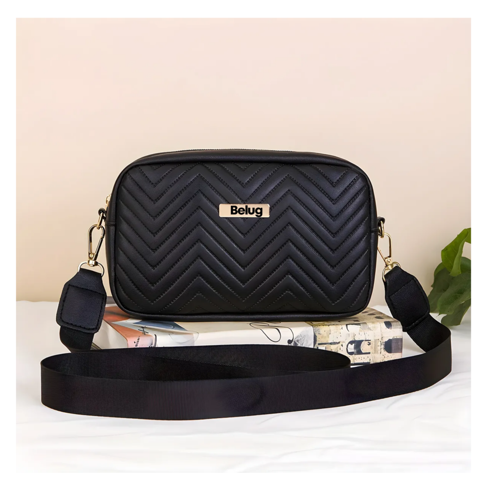 Foto 3 pulgar | Bolso De Hombro Casual Con Diseño De Ondas Para Mujer Belug, Negro