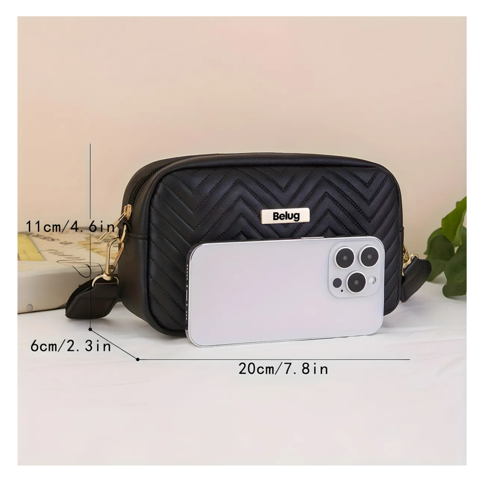 Foto 6 pulgar | Bolso De Hombro Casual Con Diseño De Ondas Para Mujer Belug, Negro