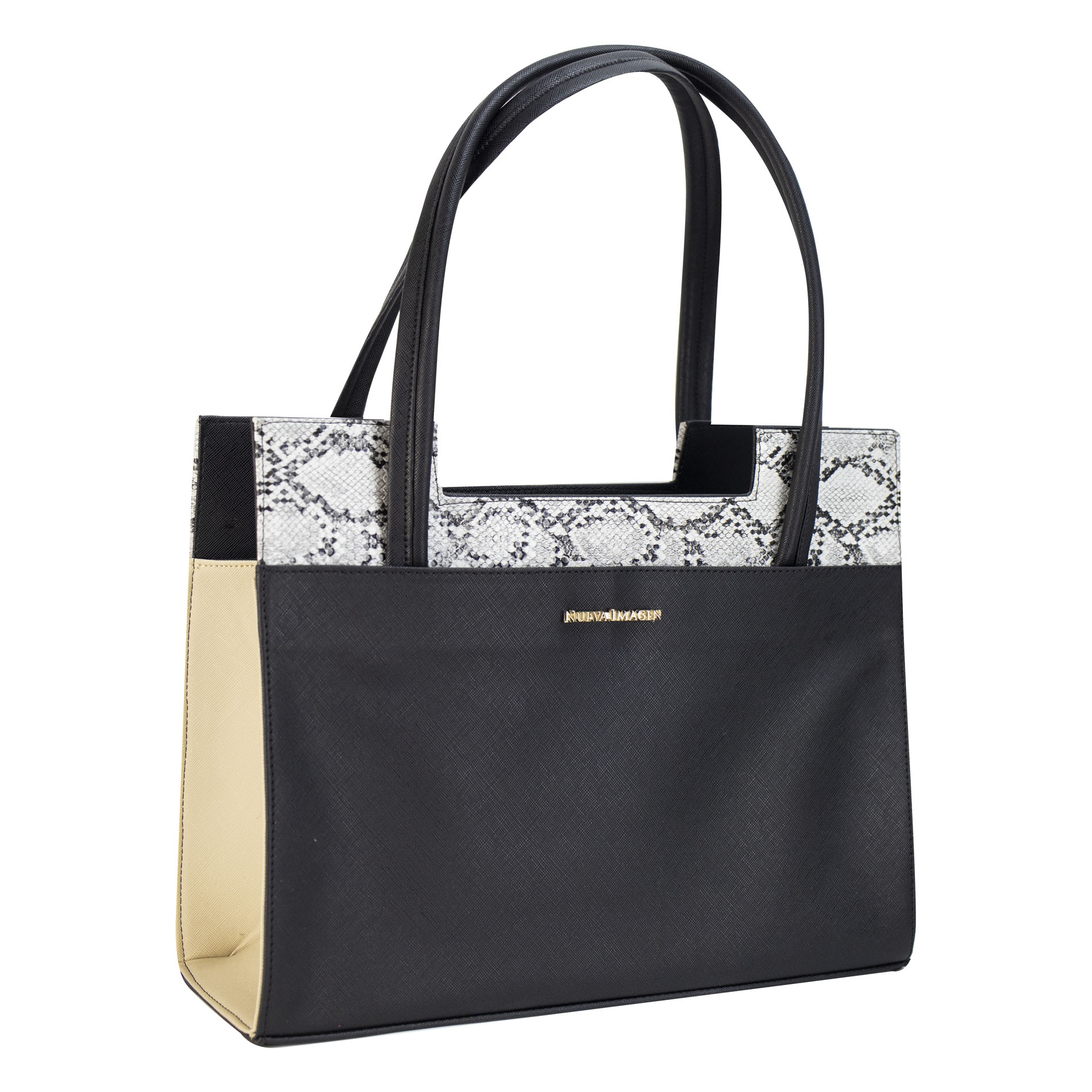 Foto 2 | Bolso Para Dama Negro Cobra Rey Perla Sintetico Carlota Nueva Imagen