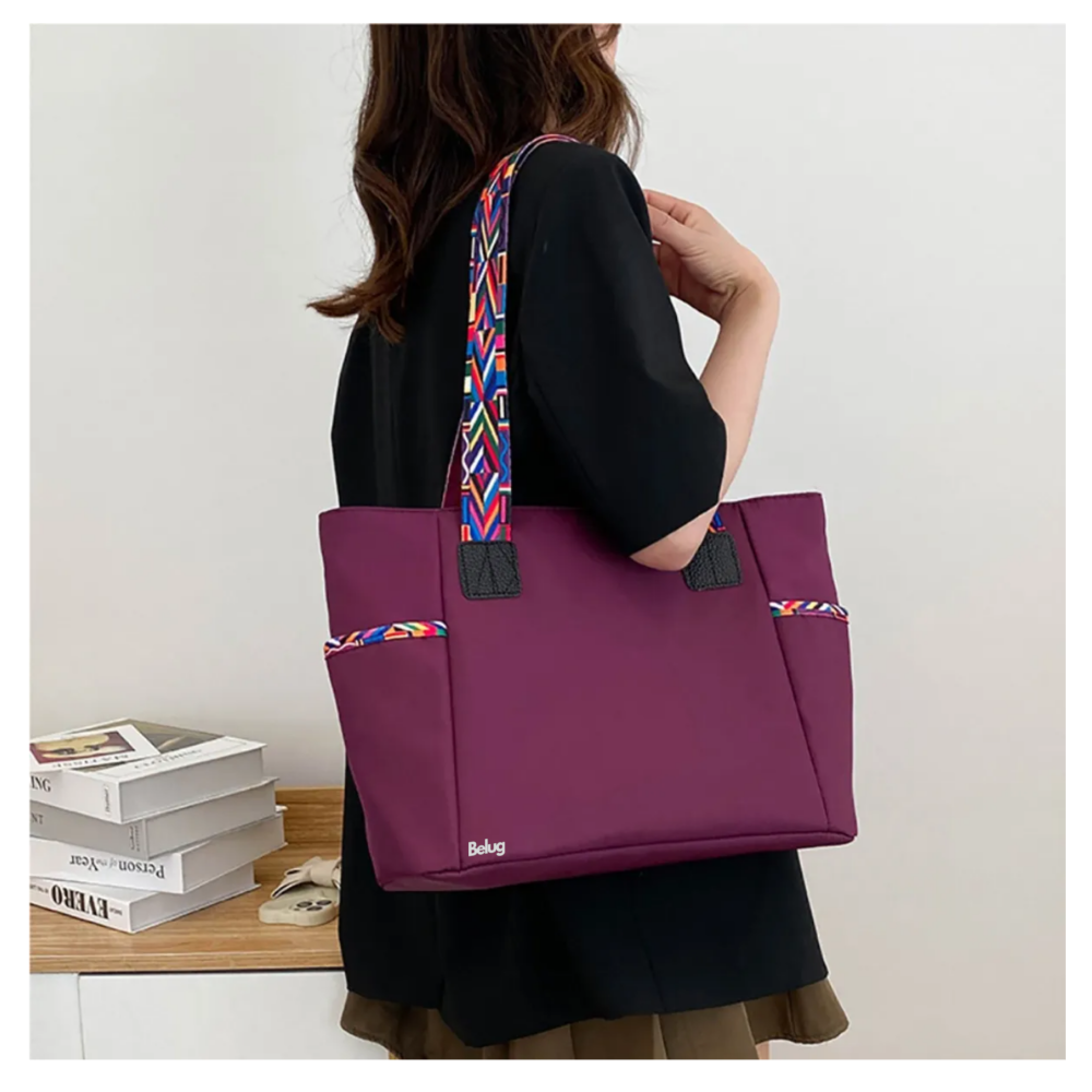 Foto 6 pulgar | Bolso Mano Tote  Gran Capacidad Ligero Belug,  Violeta