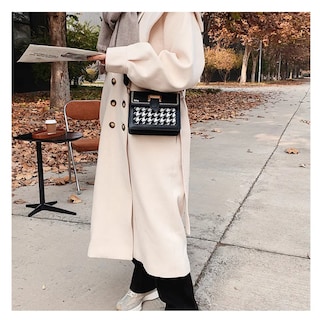 Foto 5 | Bolsa Elegante Cuadros Blancos Crossbody Belug, Negro
