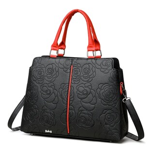 Foto 1 | Bolso De Mujer Impermeable Belug Diseño De La Tela Floreado Negro Rojo