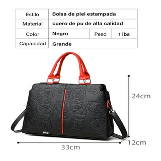 Foto 4 | Bolso De Mujer Impermeable Belug Diseño De La Tela Floreado Negro Rojo