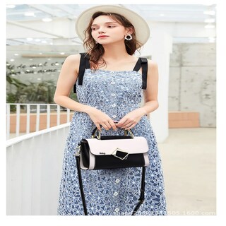 Foto 2 | Bolso De Hombro Para Mujer, Bolso De Gran Capacidad Belug, Negro/blanco