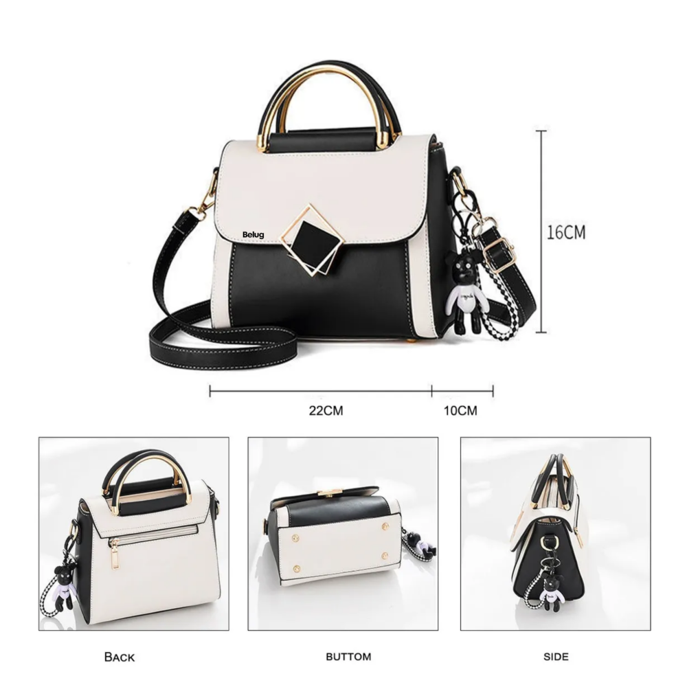 Foto 4 pulgar | Bolso De Hombro Para Mujer, Bolso De Gran Capacidad  Belug, Negro/blanco