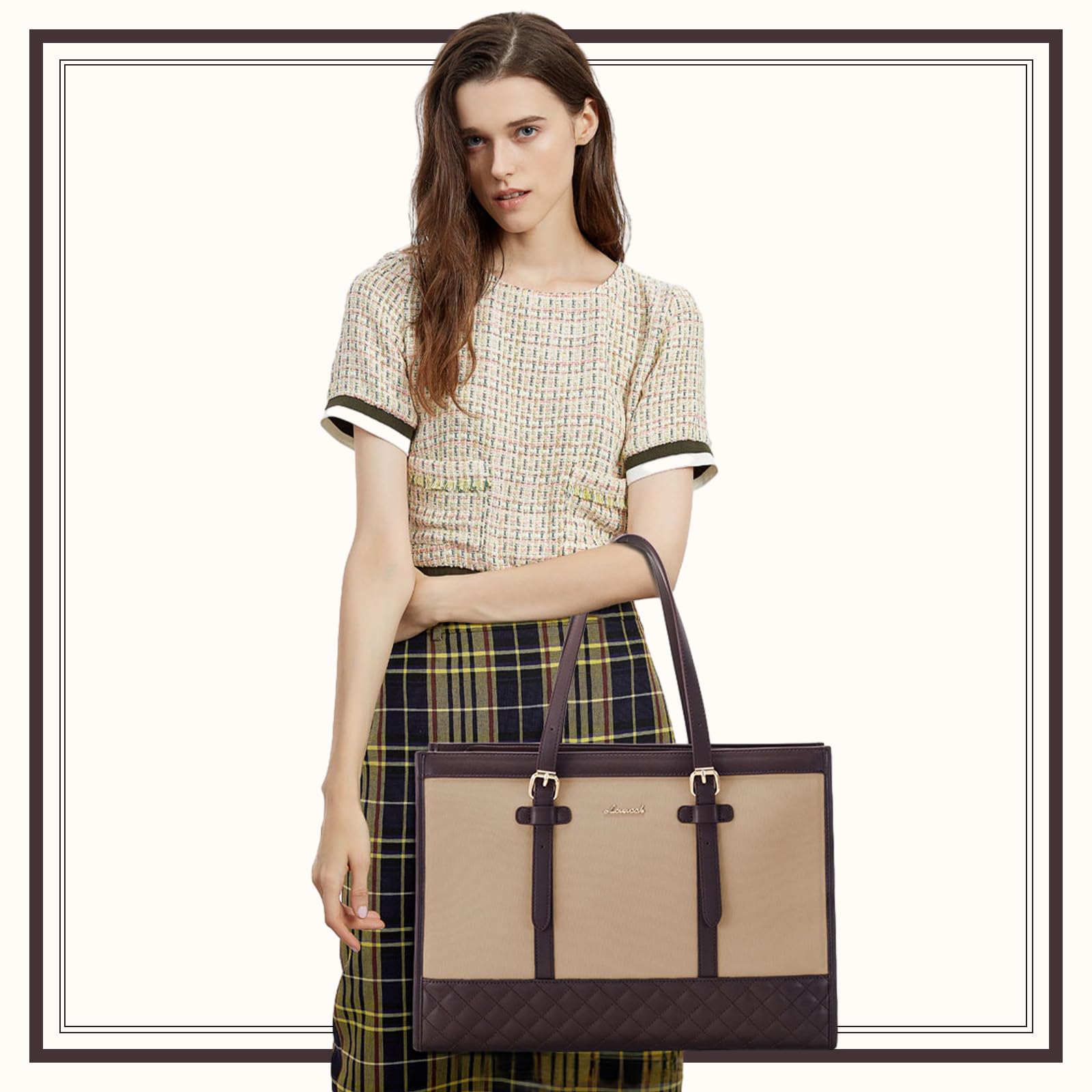 Foto 6 | Bolso De Lona Lovevook Para Portátil Para Mujer De 15.6 Pulgadas Con Bolso De Mano - Venta Internacional.