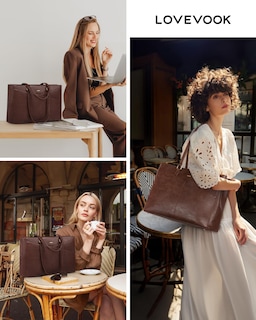 Foto 7 | Bolsa Para Portátil Lovevook, Bolso De Trabajo Vintage De Piel De 15.6 Pulgadas Para Mujer - Venta Internacional.