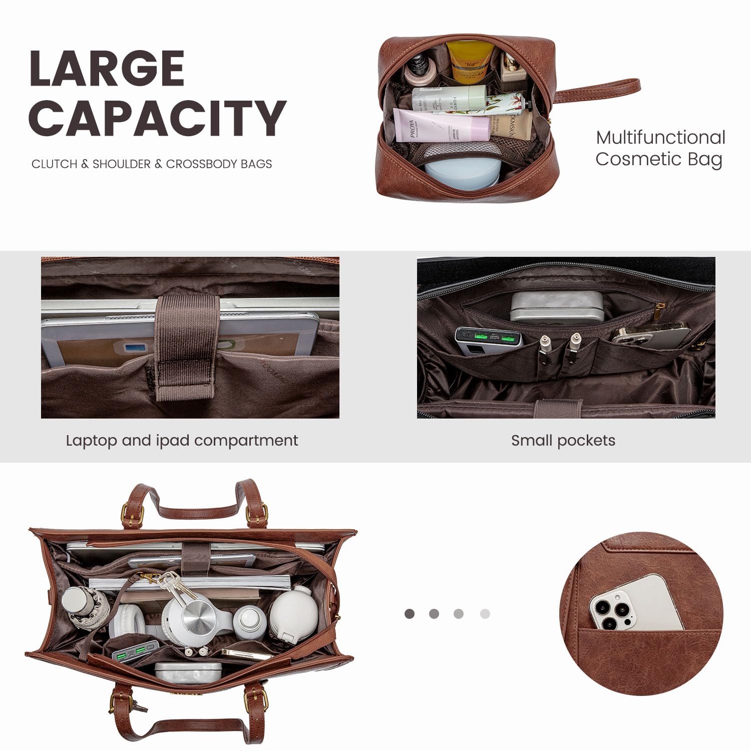 Foto 4 | Bolsa Para Portátil Lovevook Vintage De Piel De 17.3 Pulgadas Para Mujer - Venta Internacional.