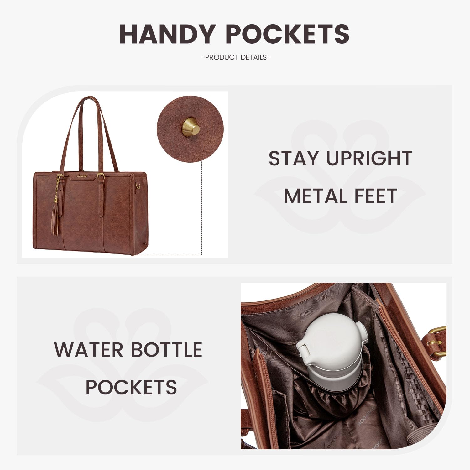 Foto 5 | Bolsa Para Portátil Lovevook Vintage De Piel De 17.3 Pulgadas Para Mujer - Venta Internacional.