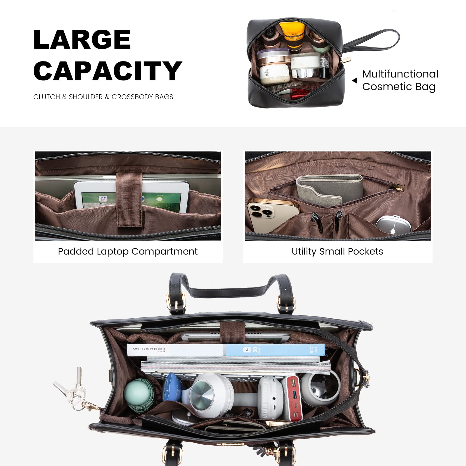 Foto 4 pulgar | Bolsa Para Portátil Lovevook Para Mujer De 17.3 Pulgadas, Piel Sintética Impermeable - Venta Internacional.