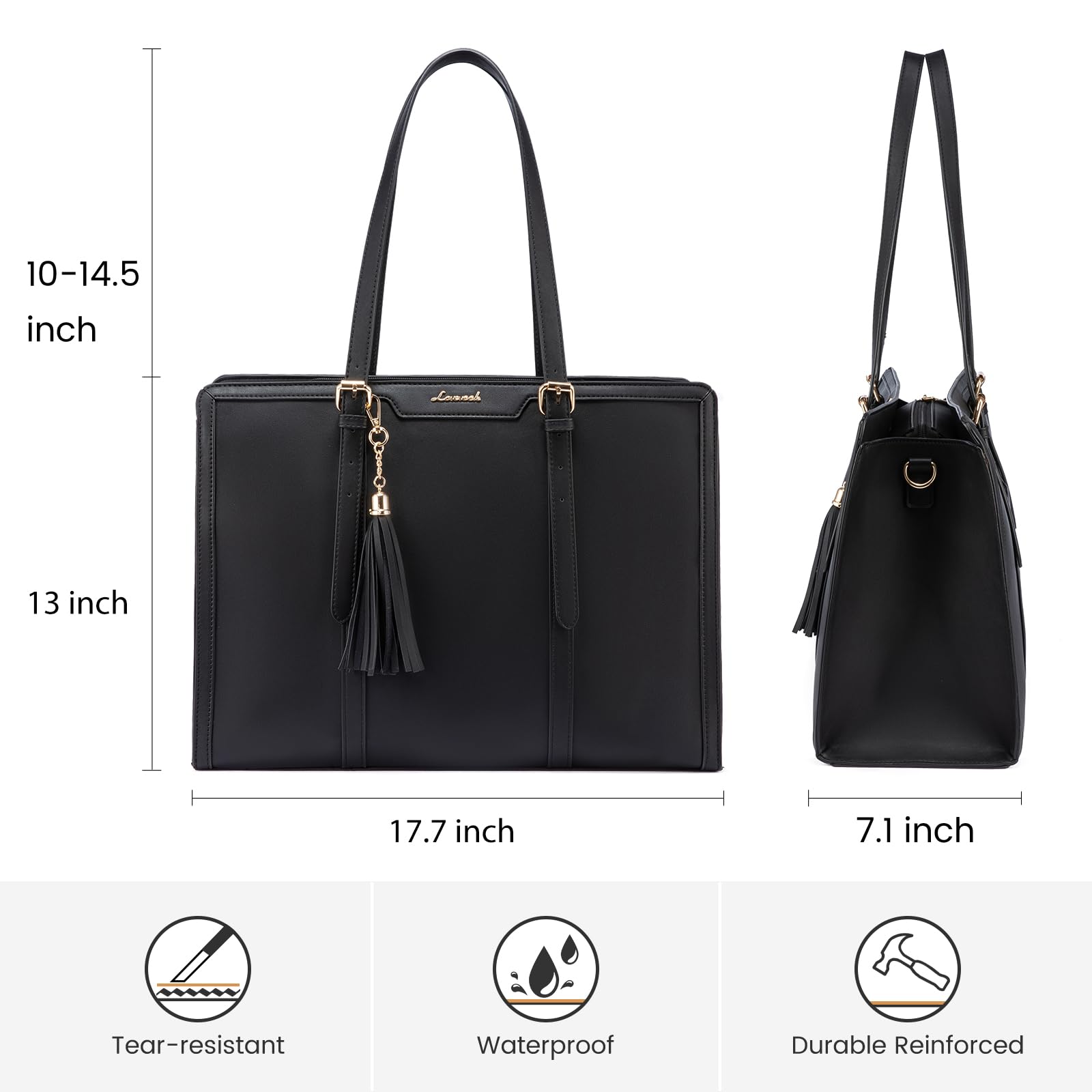 Foto 5 pulgar | Bolsa Para Portátil Lovevook Para Mujer De 17.3 Pulgadas, Piel Sintética Impermeable - Venta Internacional.
