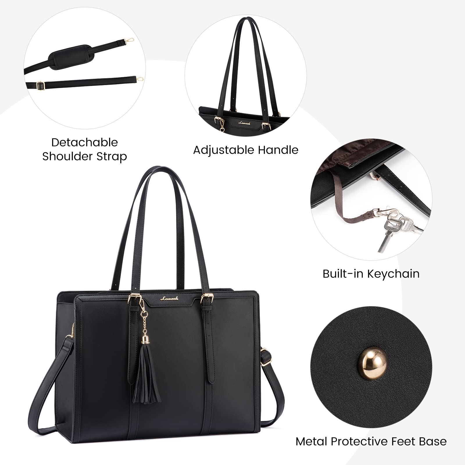 Foto 7 pulgar | Bolsa Para Portátil Lovevook Para Mujer De 17.3 Pulgadas, Piel Sintética Impermeable - Venta Internacional.