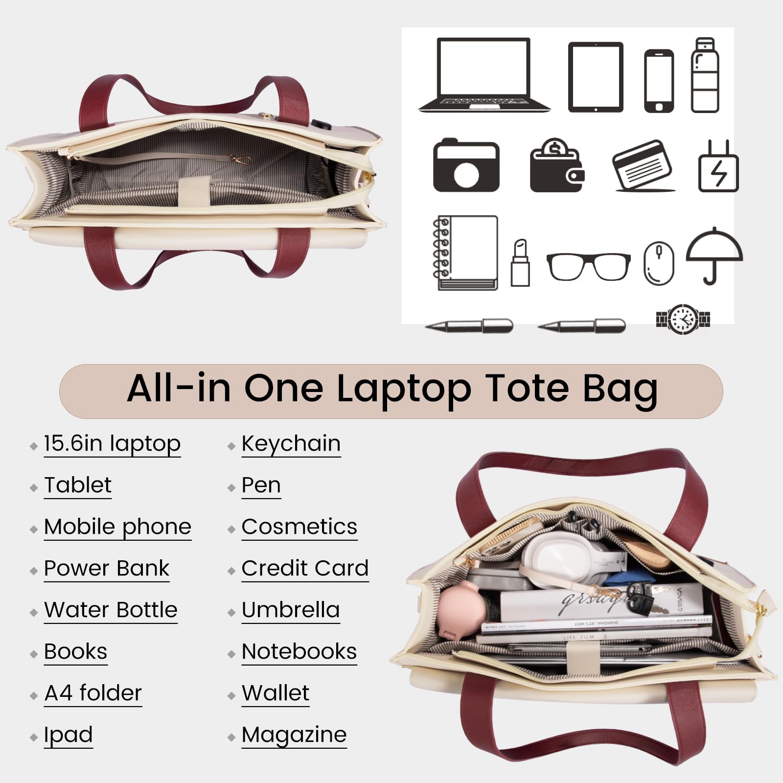 Foto 4 pulgar | Bolso Para Portátil Lovevook Professional De Piel De 15,6 Pulgadas, Resistente Al Agua - Venta Internacional.