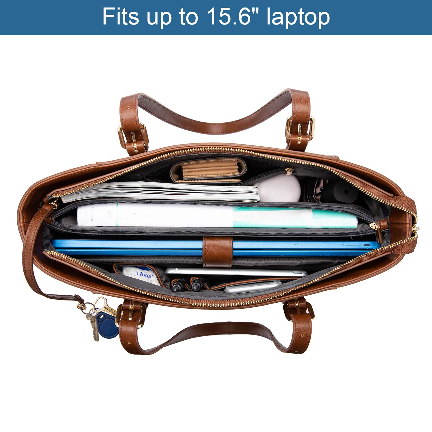 Foto 5 pulgar | Bolsa Para Portátil Lovevook De Piel Estructurada Para Mujer 15.6 Pulgadas - Venta Internacional.
