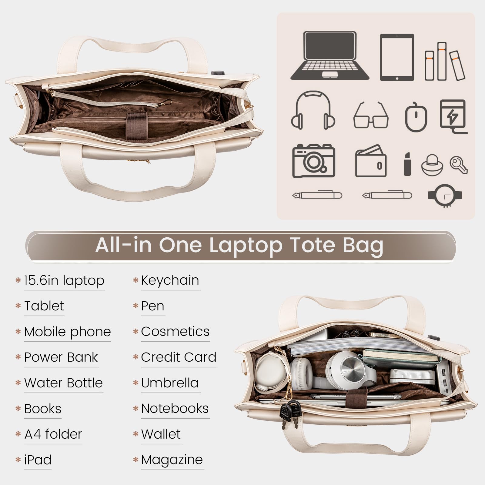 Foto 3 pulgar | Bolsa Para Portátil Lovevook De 15.6 Pulgadas, De Piel De Trabajo, Impermeable - Venta Internacional.