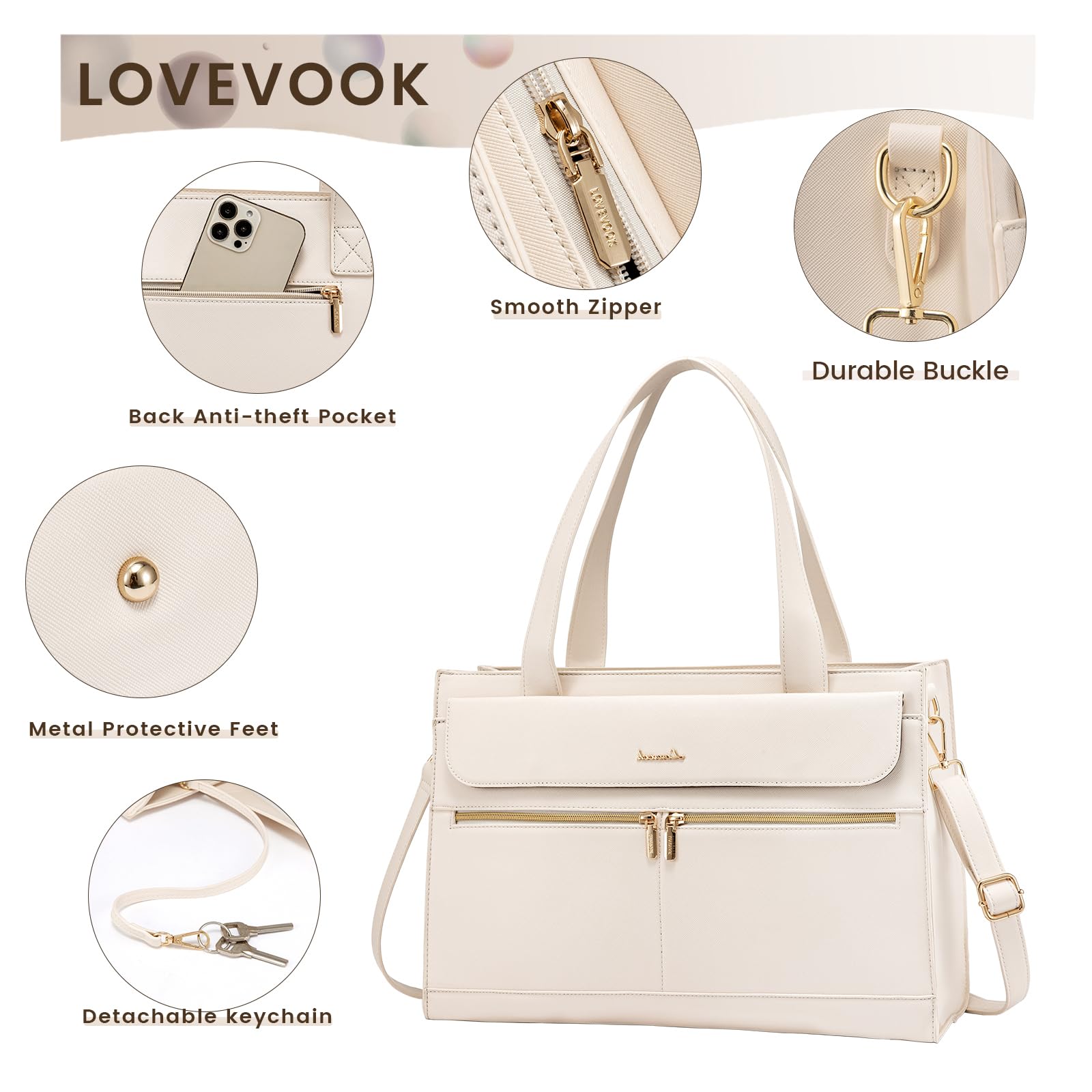 Foto 3 | Bolsa Para Portátil Lovevook De 15.6 Pulgadas, De Piel De Trabajo, Impermeable - Venta Internacional.