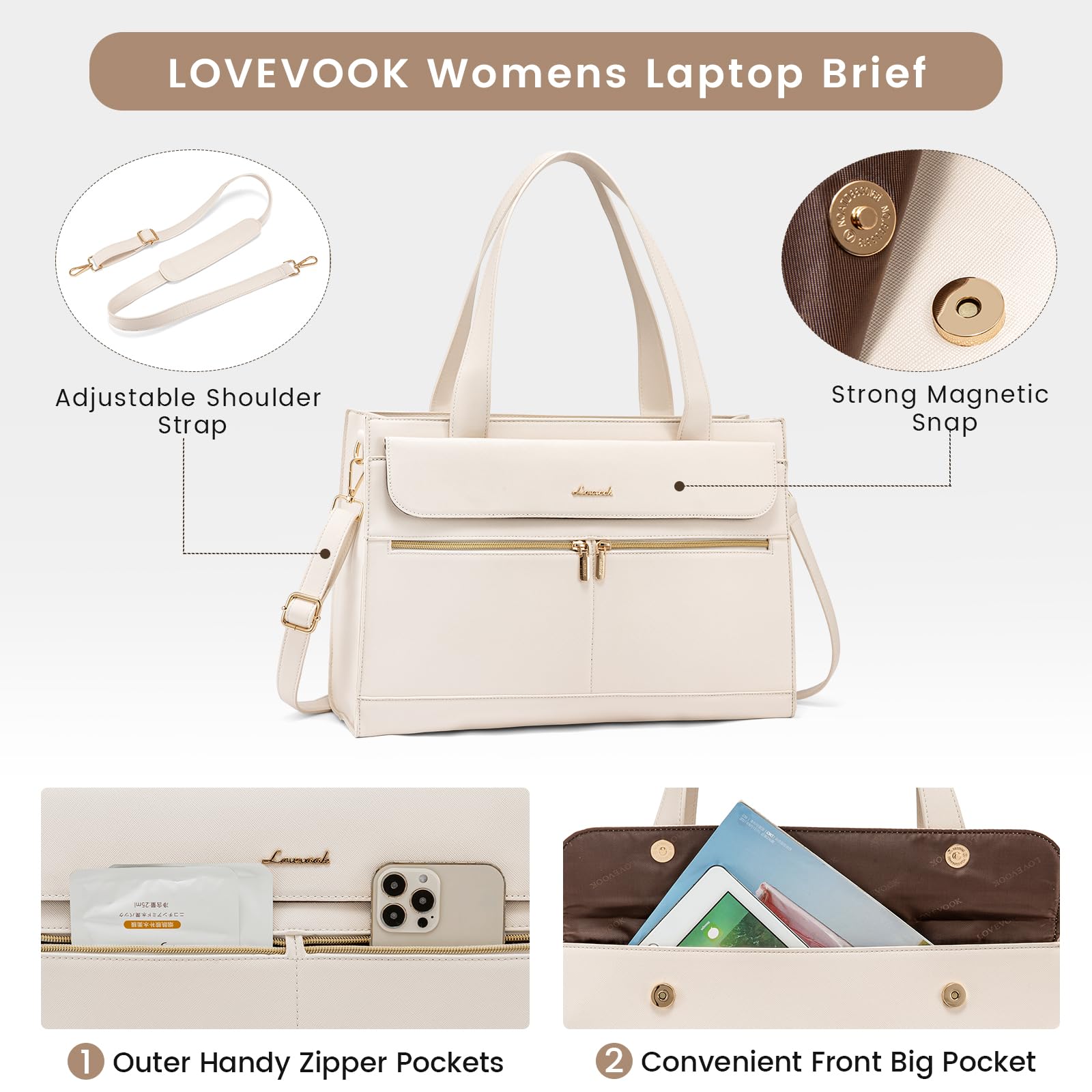 Foto 5 pulgar | Bolsa Para Portátil Lovevook De 15.6 Pulgadas, De Piel De Trabajo, Impermeable - Venta Internacional.