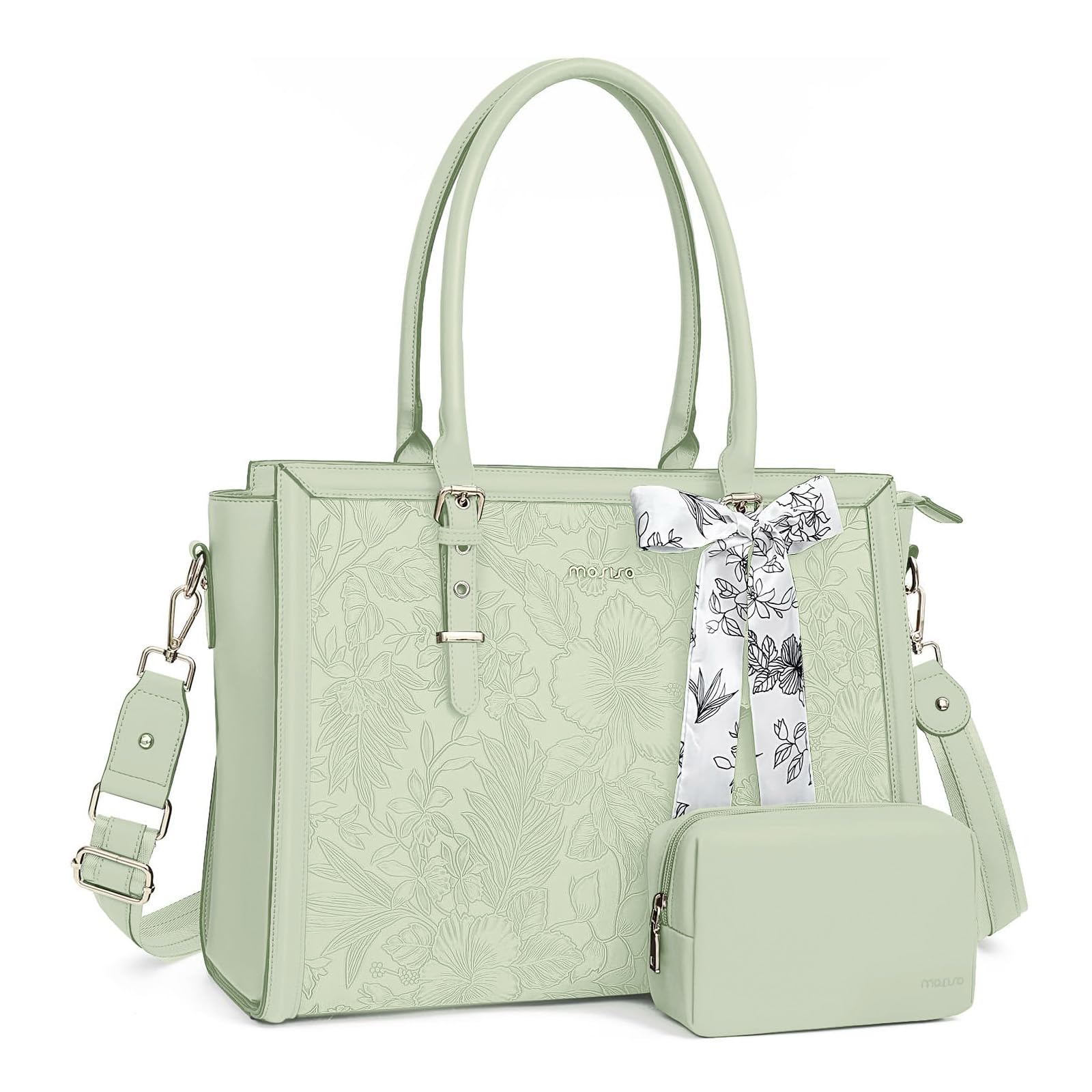 Foto 2 pulgar | Bolsa Mosiso Para Portátil Para Mujer De 17 A 17 Pulgadas, Piel Sintética, Color Verde - Venta Internacional.