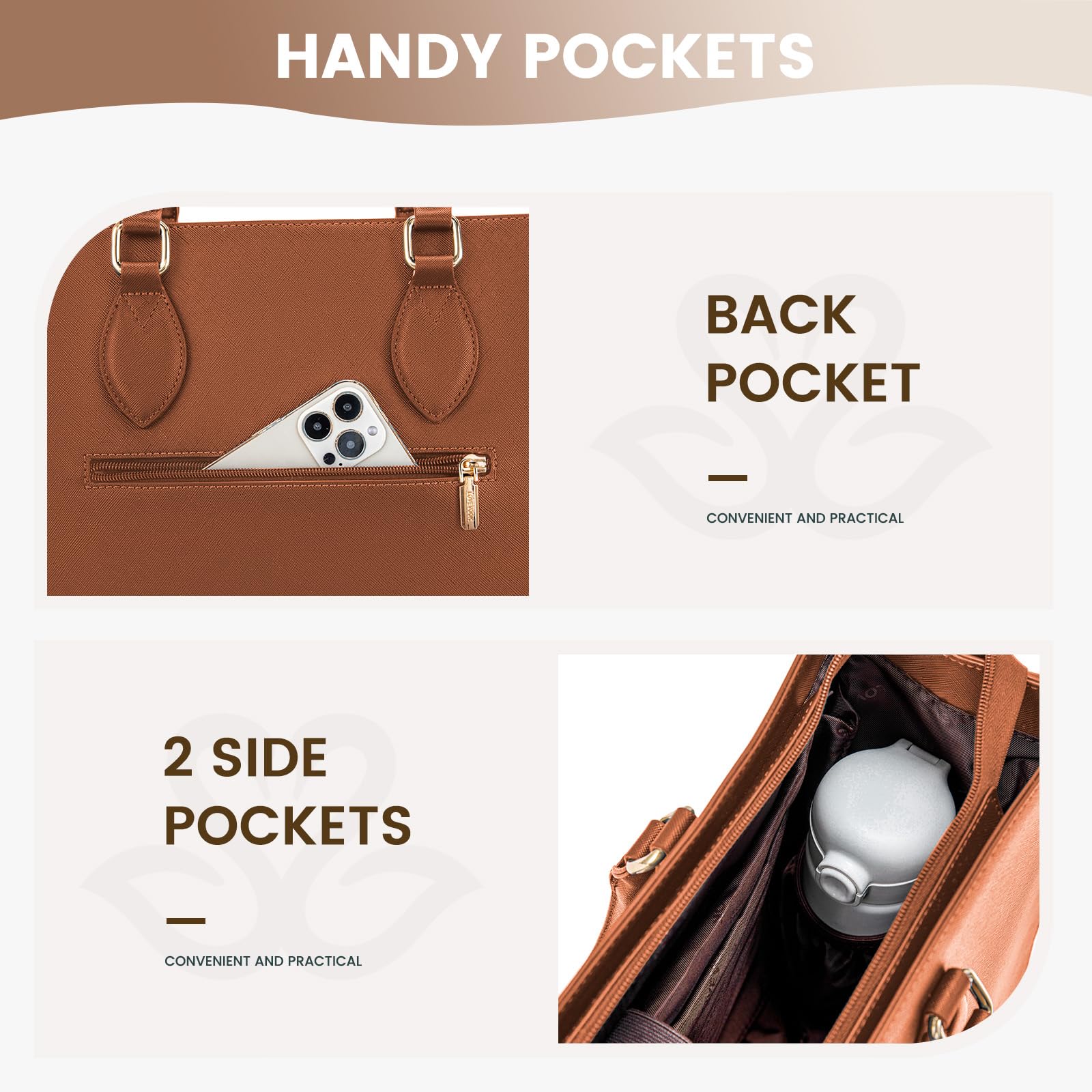Foto 6 pulgar | Bolsa Para Portátil Lovevook Para Mujer De 15.6 Pulgadas, Piel Impermeable - Venta Internacional.