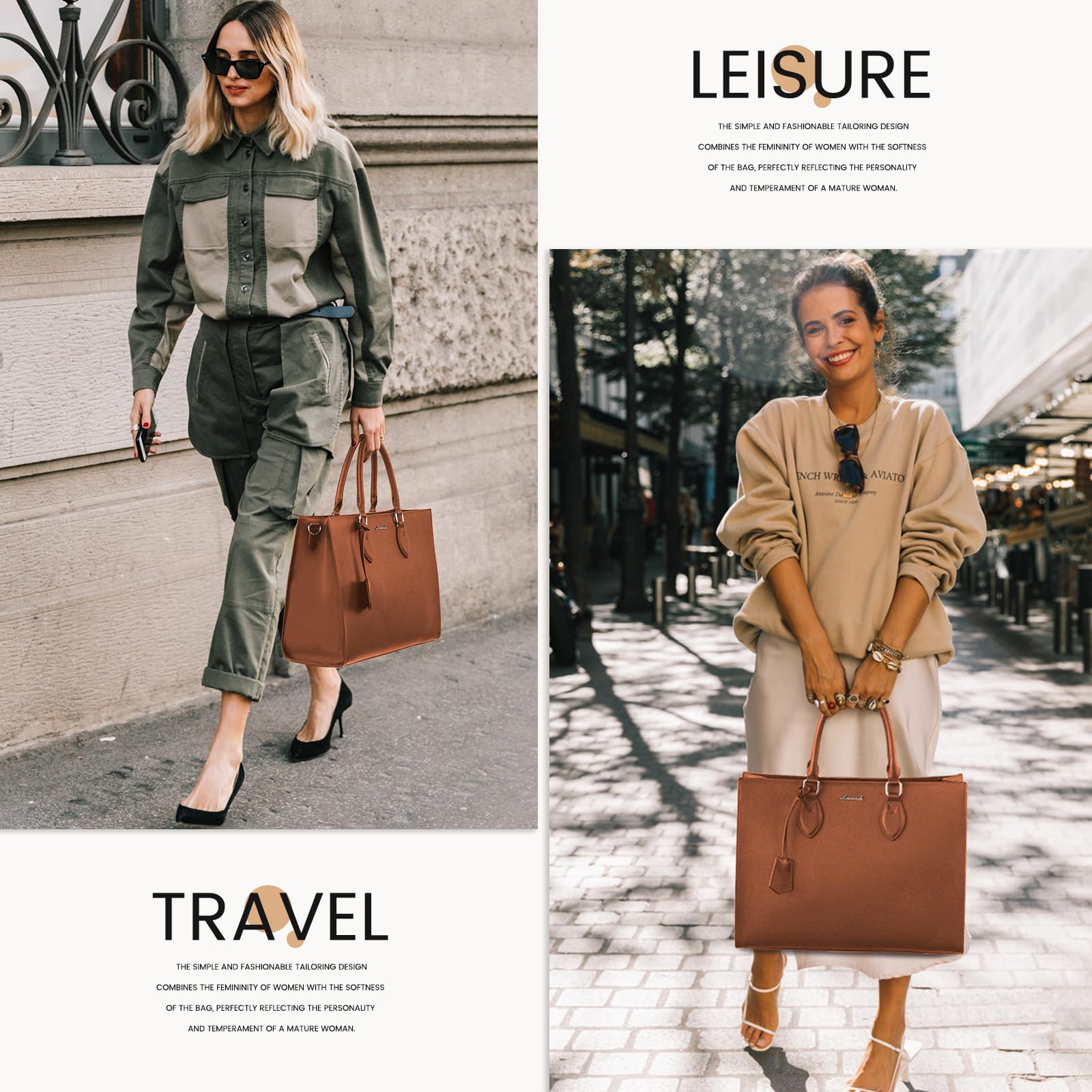 Foto 6 | Bolsa Para Portátil Lovevook Para Mujer De 15.6 Pulgadas, Piel Impermeable - Venta Internacional.