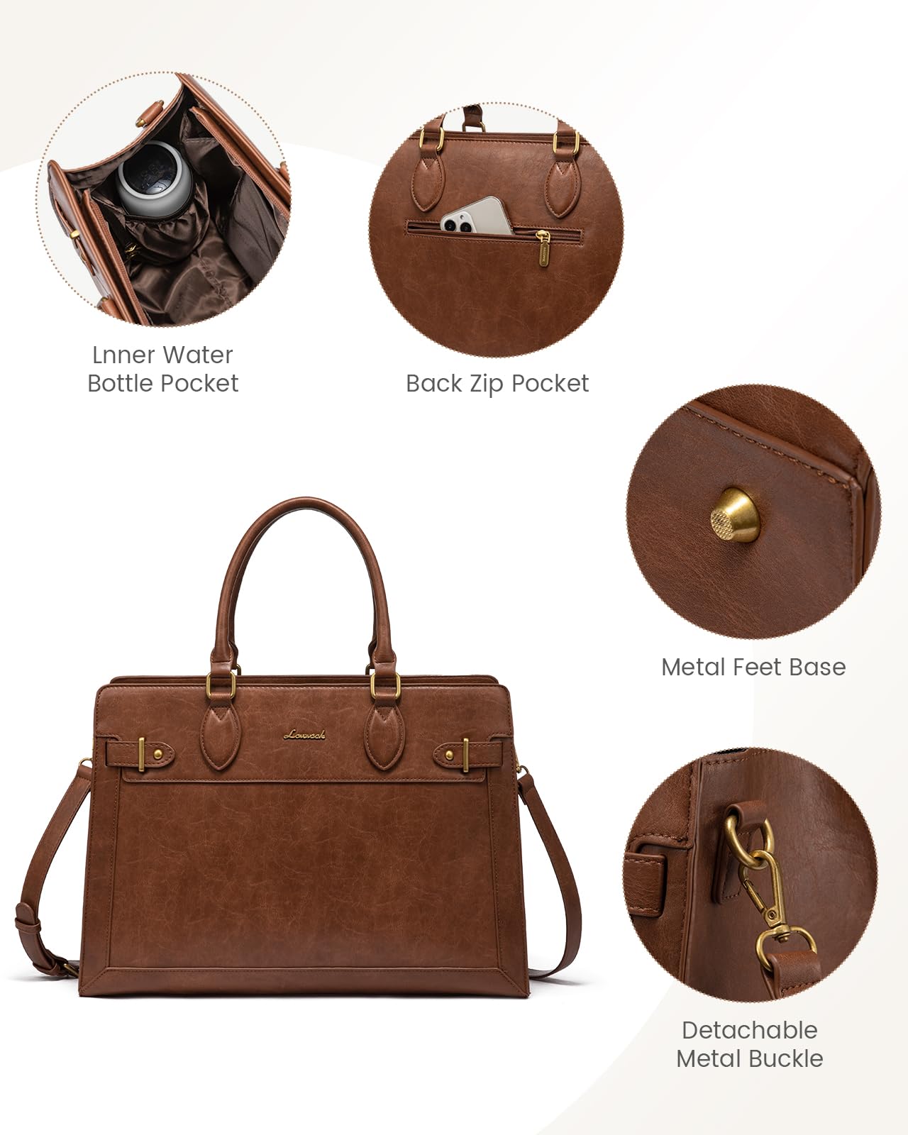 Foto 6 pulgar | Bolsa Para Portátil Lovevook Para Mujer, Bolsa Grande De Piel Sintética De 15.6 Pulgadas, Bolsa De T - Venta Intern
