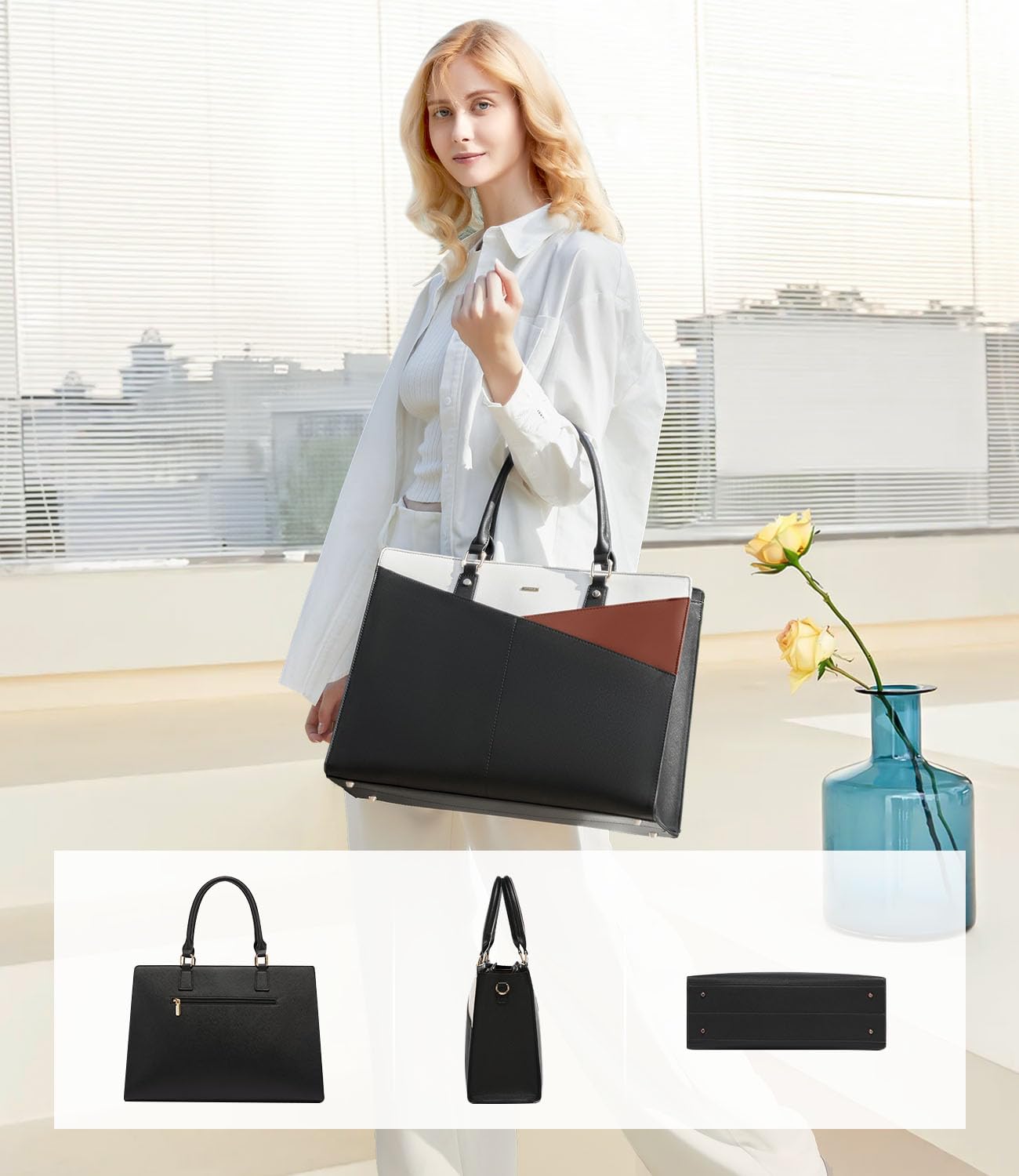 Foto 4 pulgar | Bolso De Mano Para Portátil Lovevook De Piel Para Portátil De 15.6 Pulgadas Para Mujer - Venta Internacional.