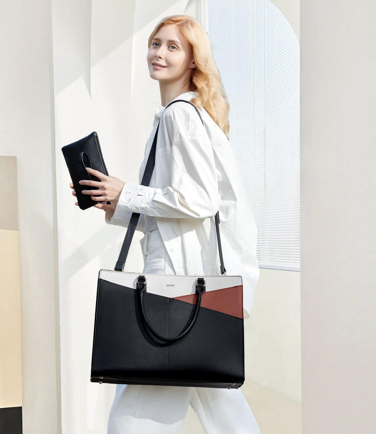 Foto 7 | Bolso De Mano Para Portátil Lovevook De Piel Para Portátil De 15.6 Pulgadas Para Mujer - Venta Internacional.