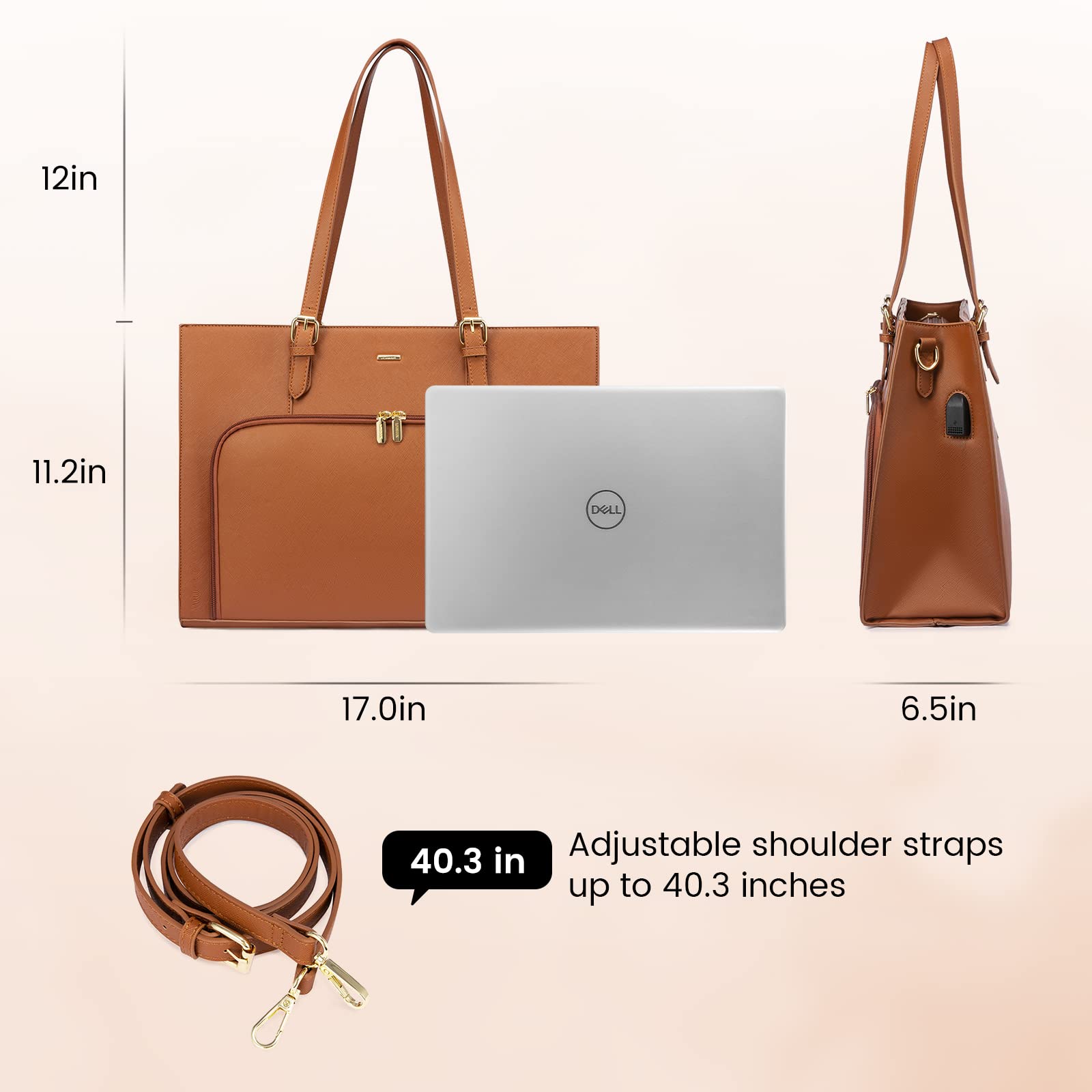Foto 7 | Bolsa De Trabajo Impermeable Lovevook Para Portátil De 15.6 Pulgadas Para Mujer - Venta Internacional.