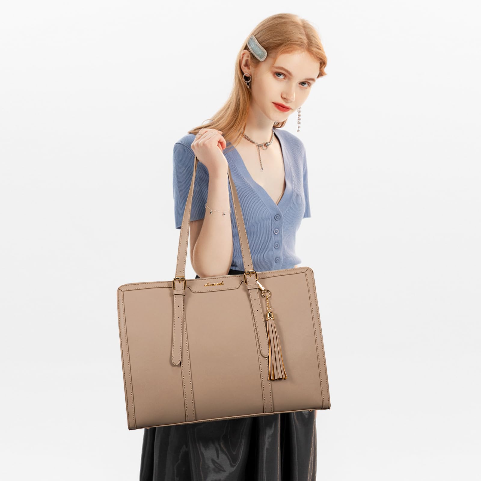 Foto 2 | Bolsa Para Portátil Lovevook Ligera De Piel Sintética De 15.6 Pulgadas Para Mujer - Venta Internacional.