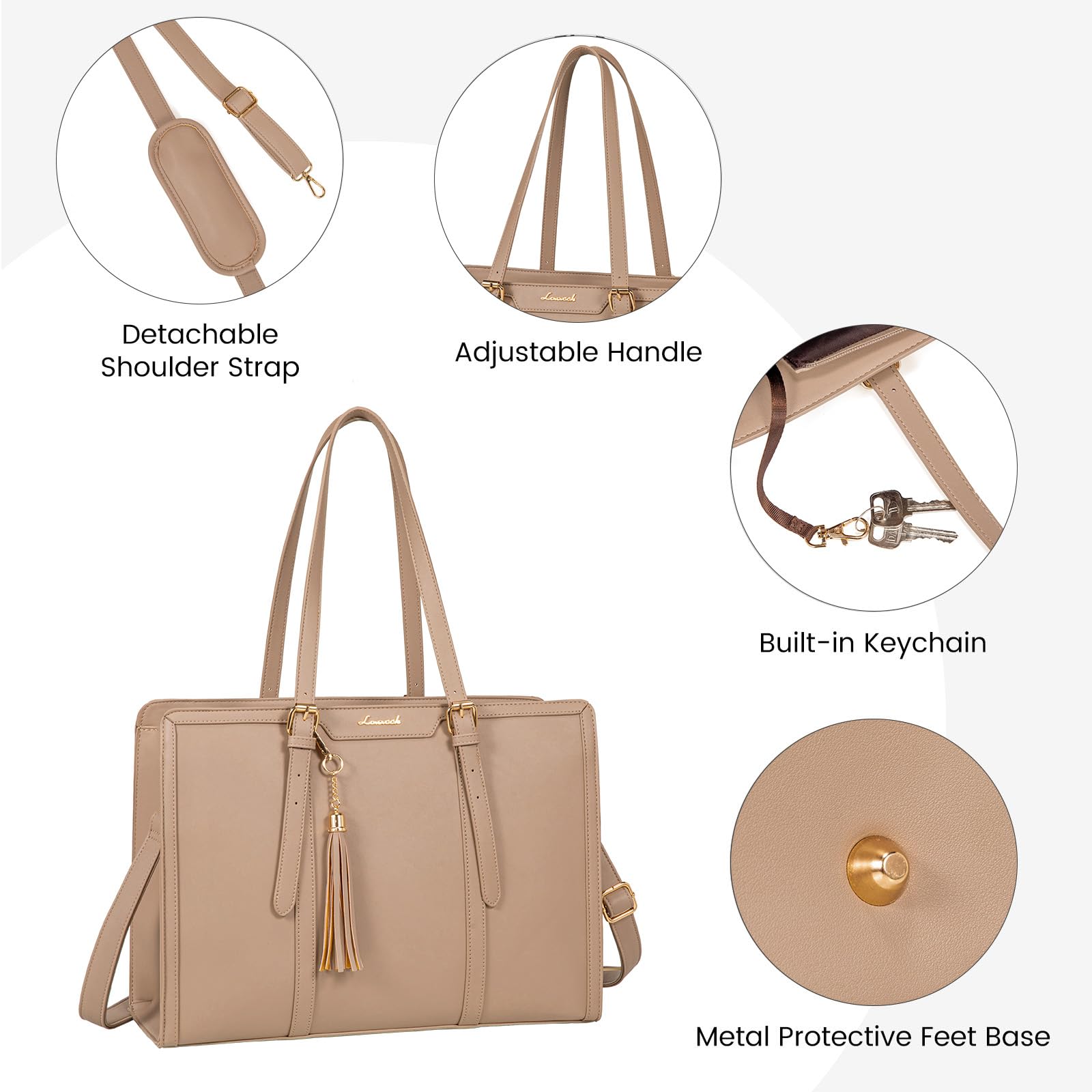 Foto 6 | Bolsa Para Portátil Lovevook Ligera De Piel Sintética De 15.6 Pulgadas Para Mujer - Venta Internacional.